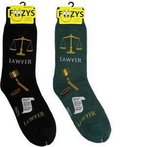Lawyer Attorney Law Judge Advocate Counselor Justice 2 Pairs Foozys Men's Socks